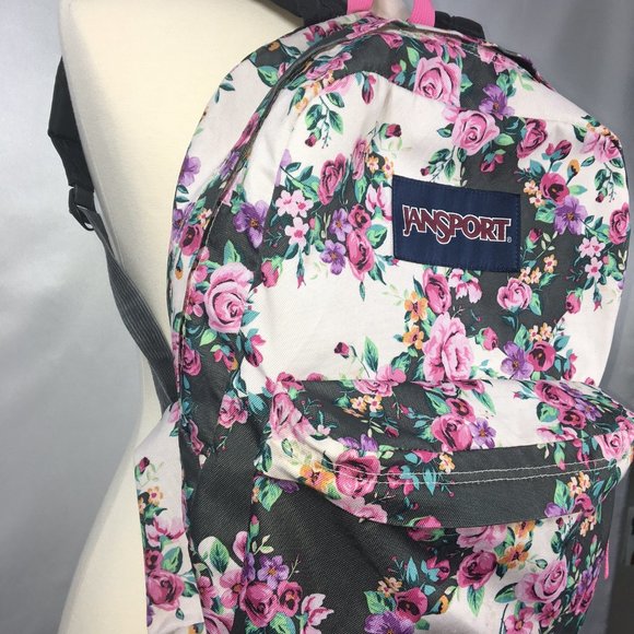 Jansport Backpack - Pink Flowers - Picture 4 of 6